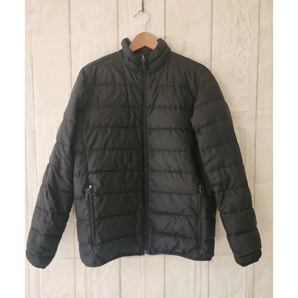 Eddie Bauer Jacket Women's Medium Black Packable Down Puffer Quilted Outdoors